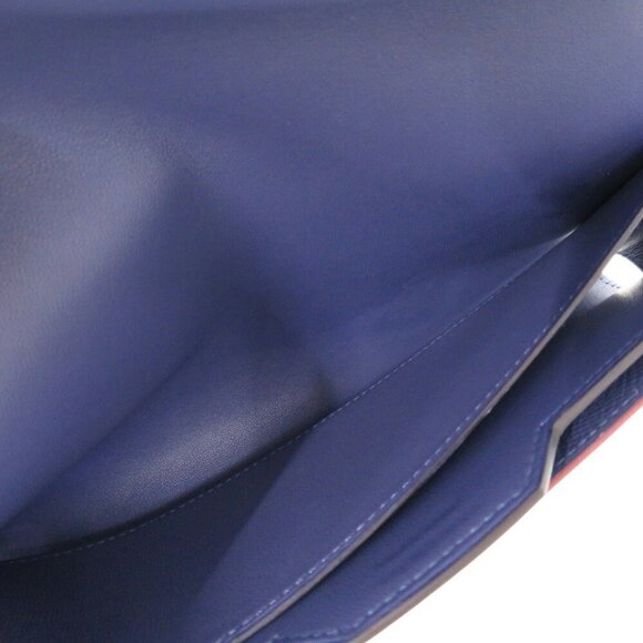 HERMES Passant Long Sangle Caval Epsom Blue Brighton C Stamp Wallet - Picture 8 of 9